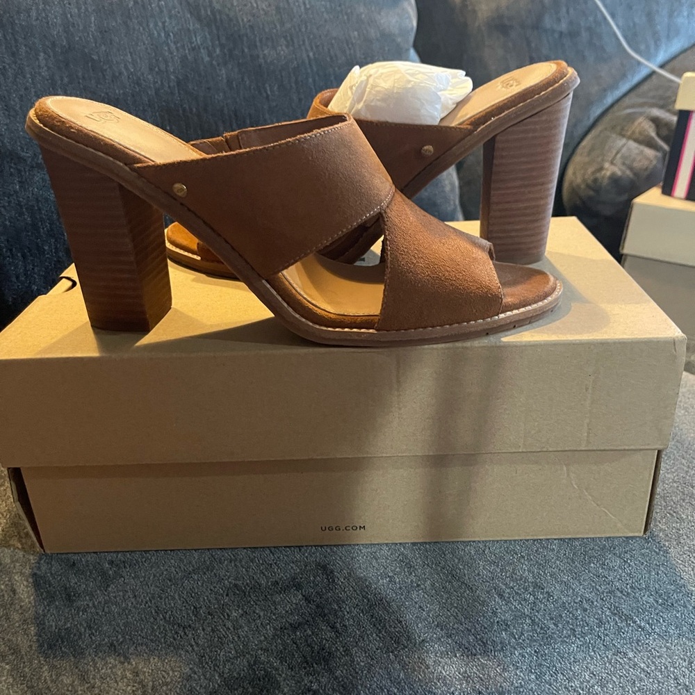 UGG Celia - Women's Tan Heeled Mules